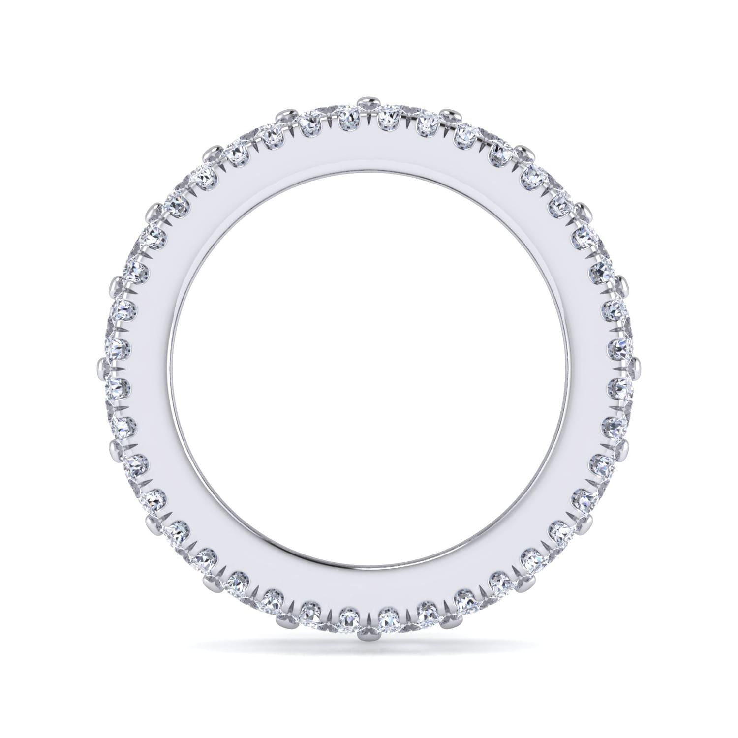 Eternity Band Wedding Ring in 14k White Gold with Emerald Cut Natural Diamond at Gabriel & Co. - Shot 2