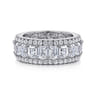 Eternity Band Wedding Ring in 14k White Gold with Emerald Cut Natural Diamond at Gabriel & Co.