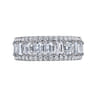 Eternity Band Wedding Ring in 14k White Gold with Emerald Cut Natural Diamond at Gabriel & Co.