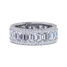 Eternity Band Wedding Ring in 14k White Gold with Emerald Cut Natural Diamond at Gabriel & Co.