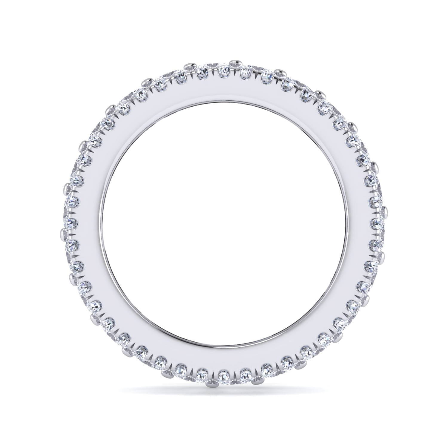 Eternity Band Wedding Ring in 14k White Gold with Emerald Cut Natural Diamond at Gabriel & Co. - Shot 2