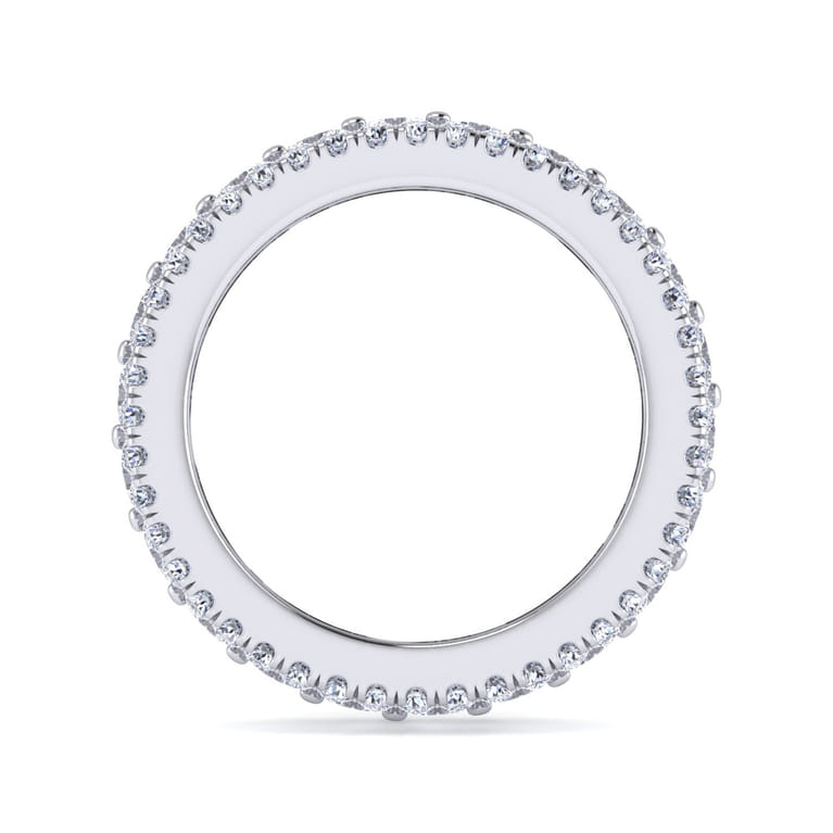 Eternity Band Wedding Ring in 14k White Gold with Emerald Cut Natural Diamond at Gabriel & Co. - Shot 2