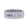 Eternity Band Wedding Ring in 14k White Gold with Emerald Cut Natural Diamond at Gabriel & Co.