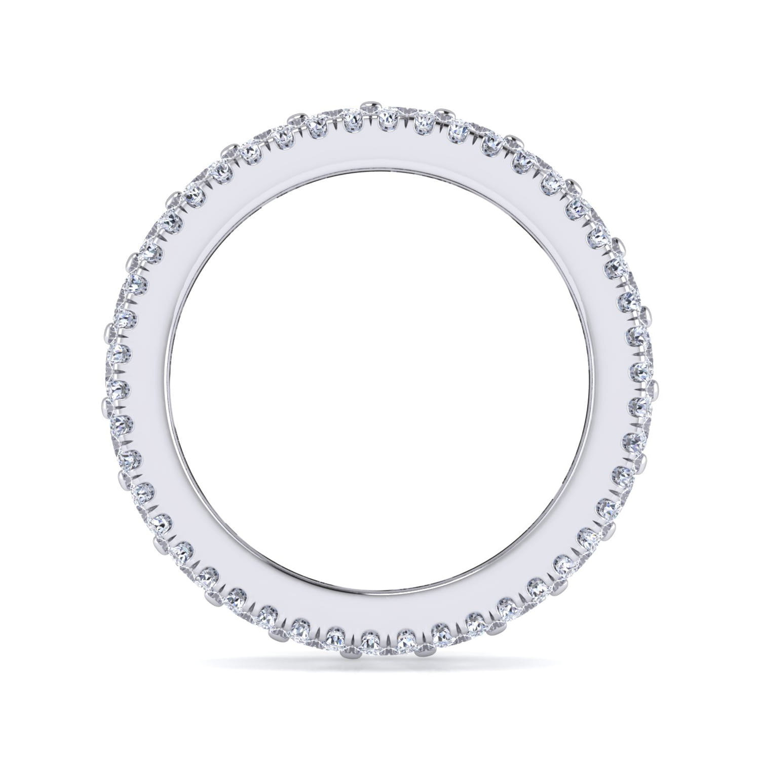 Eternity Band Wedding Ring in 14k White Gold with Emerald Cut Natural Diamond at Gabriel & Co. - Shot 2