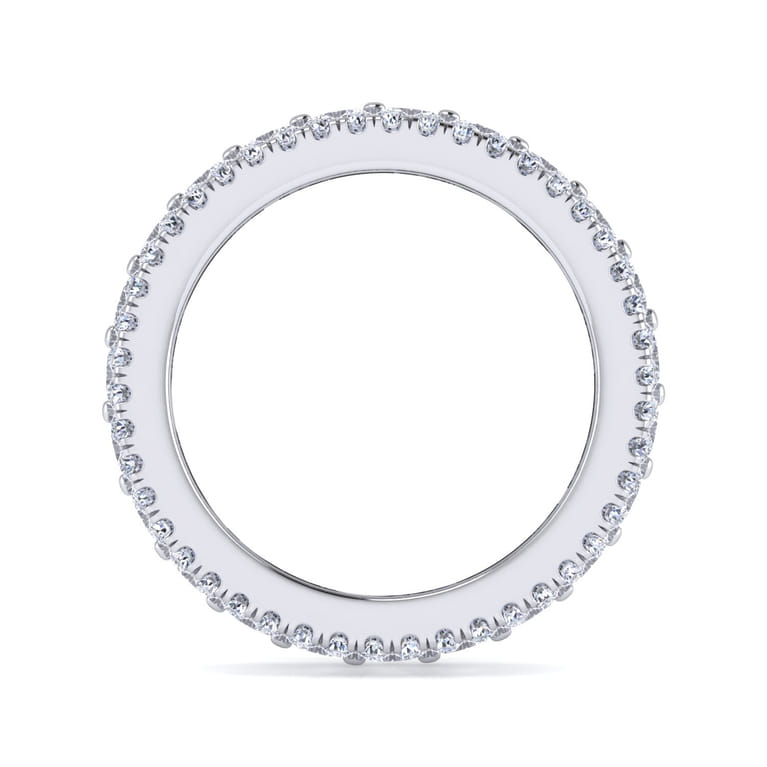 Eternity Band Wedding Ring in 14k White Gold with Emerald Cut Natural Diamond at Gabriel & Co. - Shot 2