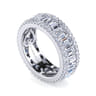 Eternity Band Wedding Ring in 14k White Gold with Emerald Cut Natural Diamond at Gabriel & Co.