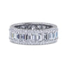 Eternity Band Wedding Ring in 14k White Gold with Emerald Cut Natural Diamond at Gabriel & Co.