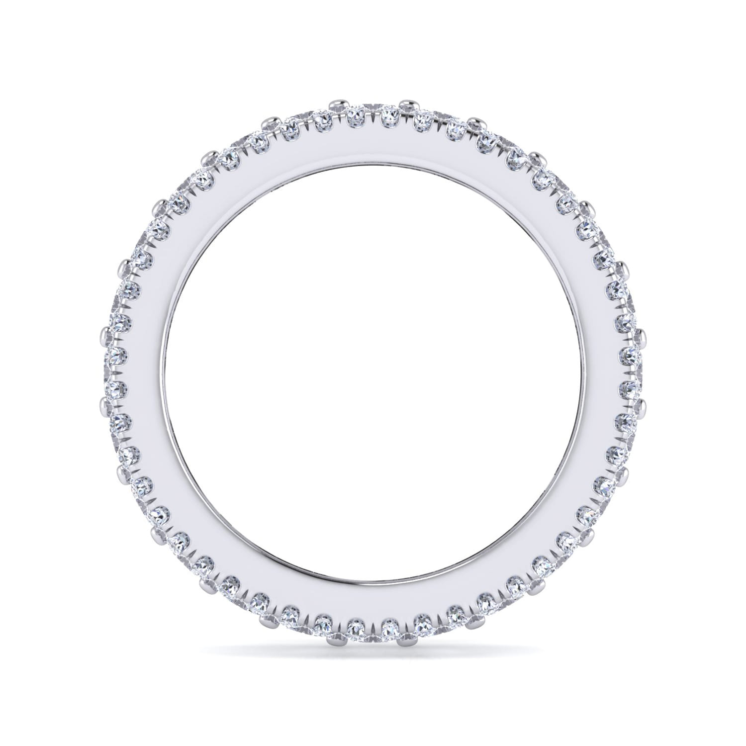 Eternity Band Wedding Ring in 14k White Gold with Emerald Cut Natural Diamond at Gabriel & Co. - Shot 2