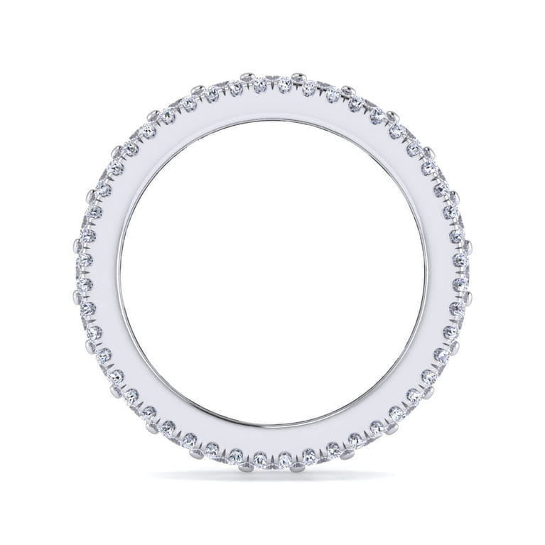 Eternity Band Wedding Ring in 14k White Gold with Emerald Cut Natural Diamond at Gabriel & Co. - Shot 2