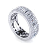 Eternity Band Wedding Ring in 14k White Gold with Emerald Cut Natural Diamond at Gabriel & Co.