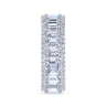 Eternity Band Wedding Ring in 14k White Gold with Emerald Cut Natural Diamond at Gabriel & Co.