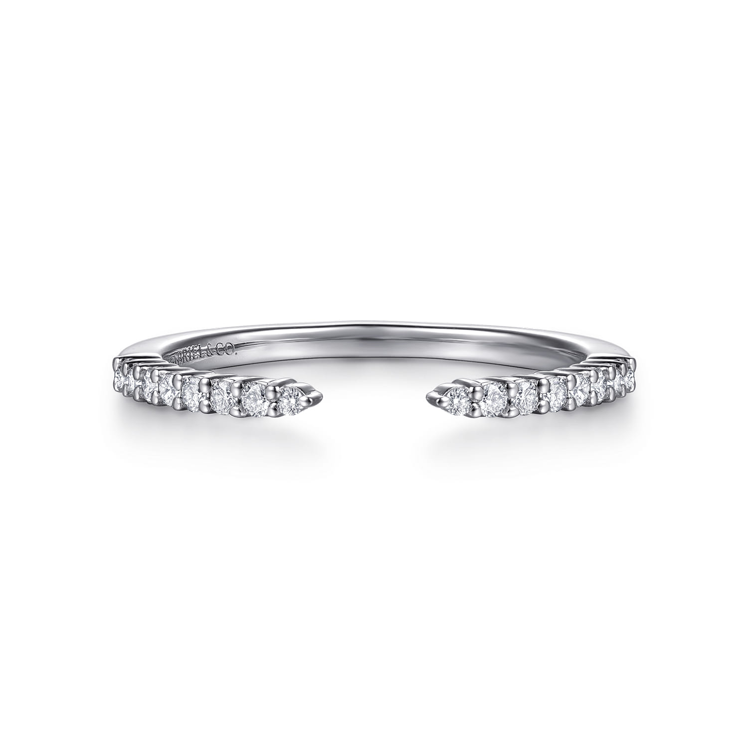 Open Ring Wedding Ring in 14k White Gold with Round Natural Diamond at Gabriel & Co. - Shot 1