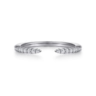 Prismé - 14K White Gold Prong Setting Open Diamond Anniversary Band