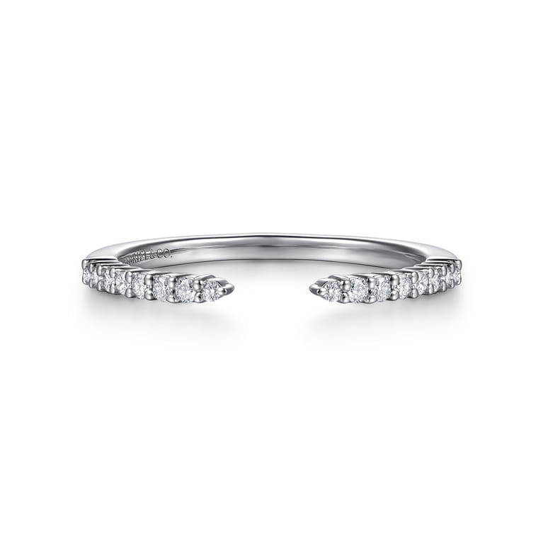 Open Ring Wedding Ring in 14k White Gold with Round Natural Diamond at Gabriel & Co. - Shot 1