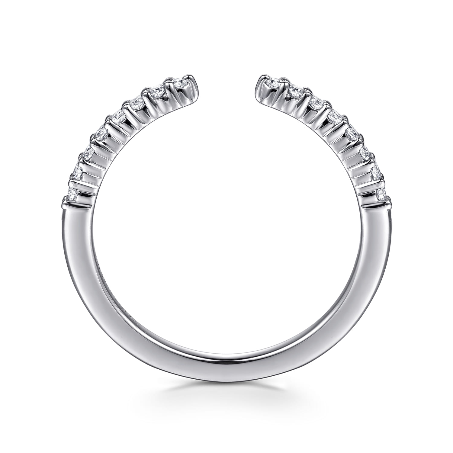 Open Ring Wedding Ring in 14k White Gold with Round Natural Diamond at Gabriel & Co. - Shot 2