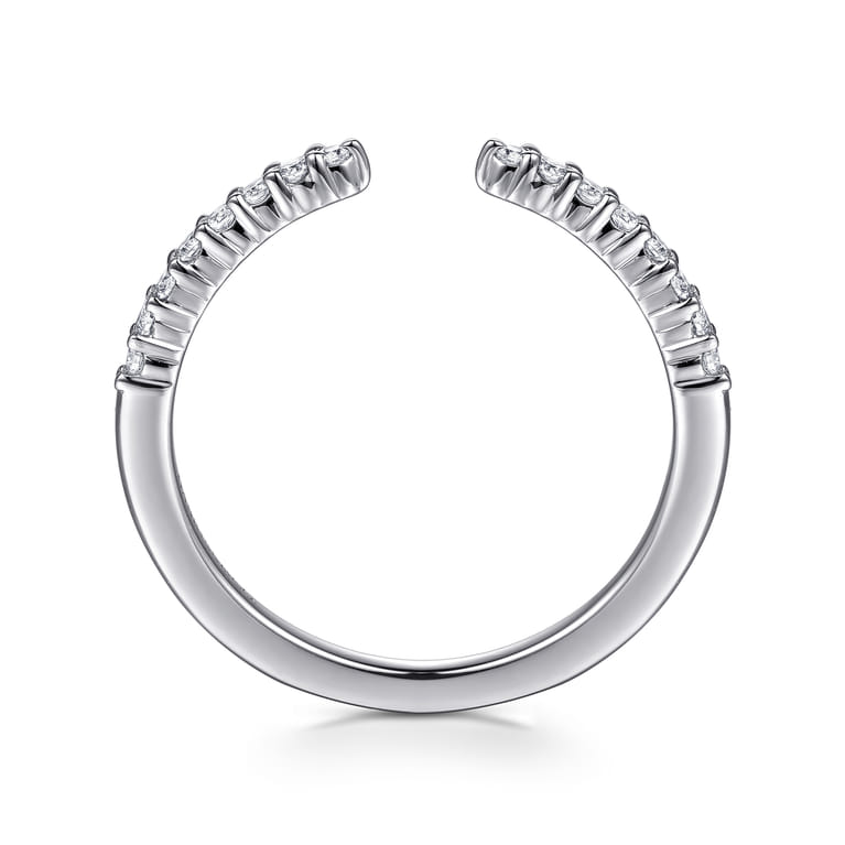 Open Ring Wedding Ring in 14k White Gold with Round Natural Diamond at Gabriel & Co. - Shot 2