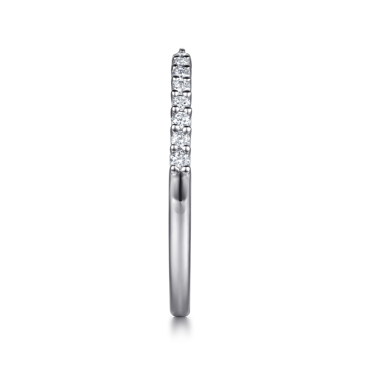 Open Ring Wedding Ring in 14k White Gold with Round Natural Diamond at Gabriel & Co. - Shot 4
