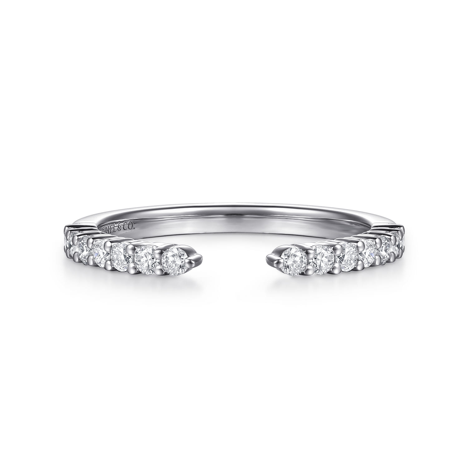 Open Ring Wedding Ring in 14k White Gold with Round Natural Diamond at Gabriel & Co. - Shot 1