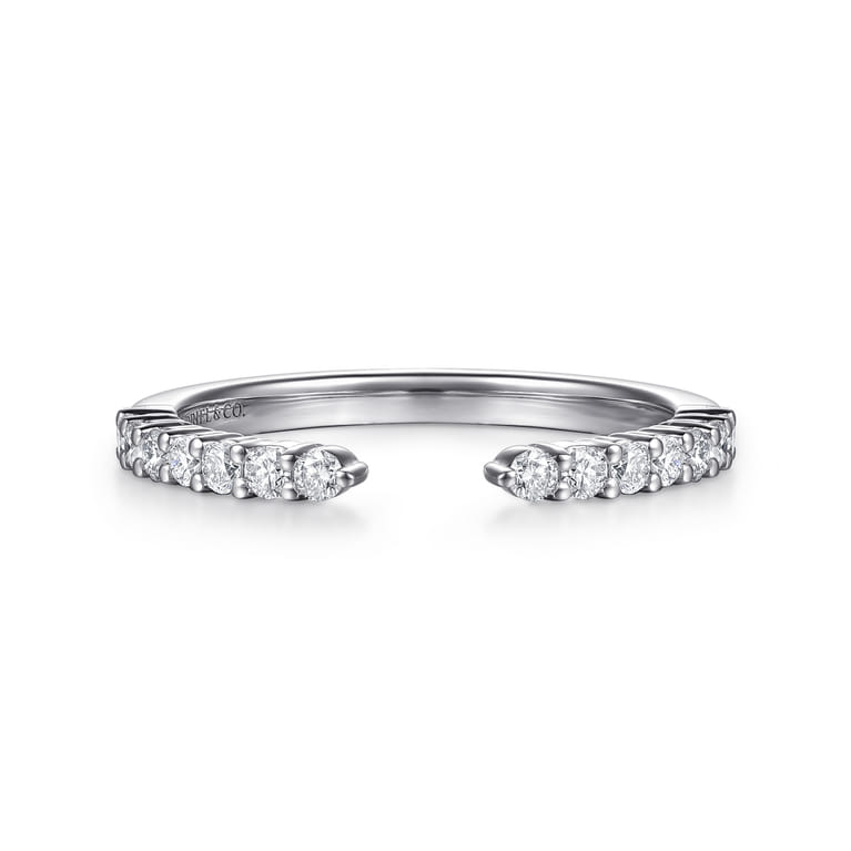 Open Ring Wedding Ring in 14k White Gold with Round Natural Diamond at Gabriel & Co. - Shot 1