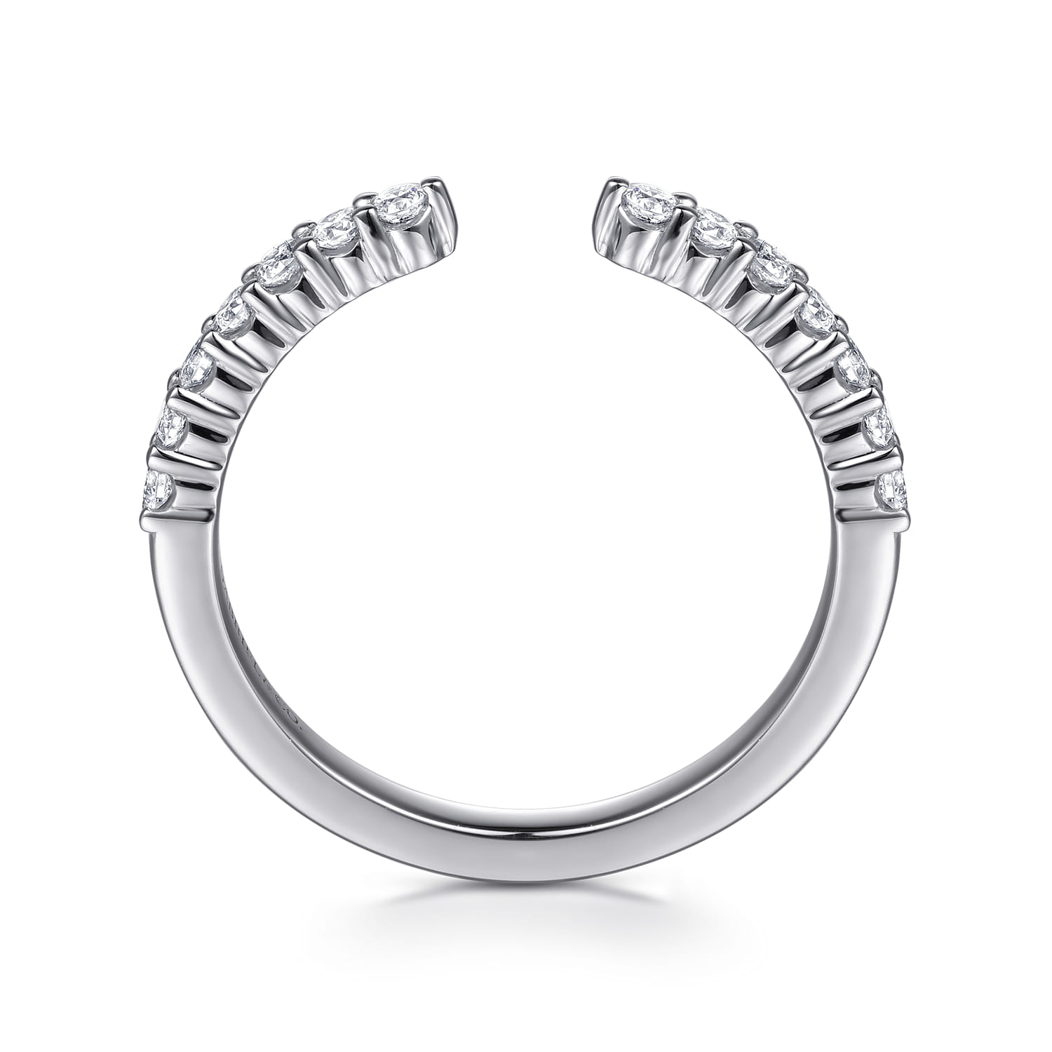 Open Ring Wedding Ring in 14k White Gold with Round Natural Diamond at Gabriel & Co. - Shot 2