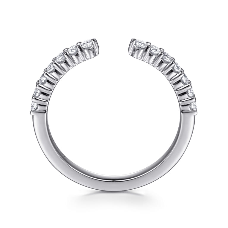 Open Ring Wedding Ring in 14k White Gold with Round Natural Diamond at Gabriel & Co. - Shot 2