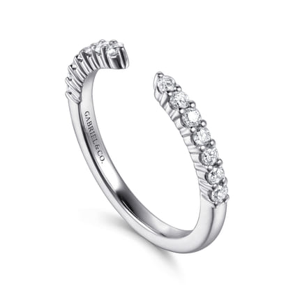Prismé - 14K White Gold Prong Setting Open Diamond Anniversary Band