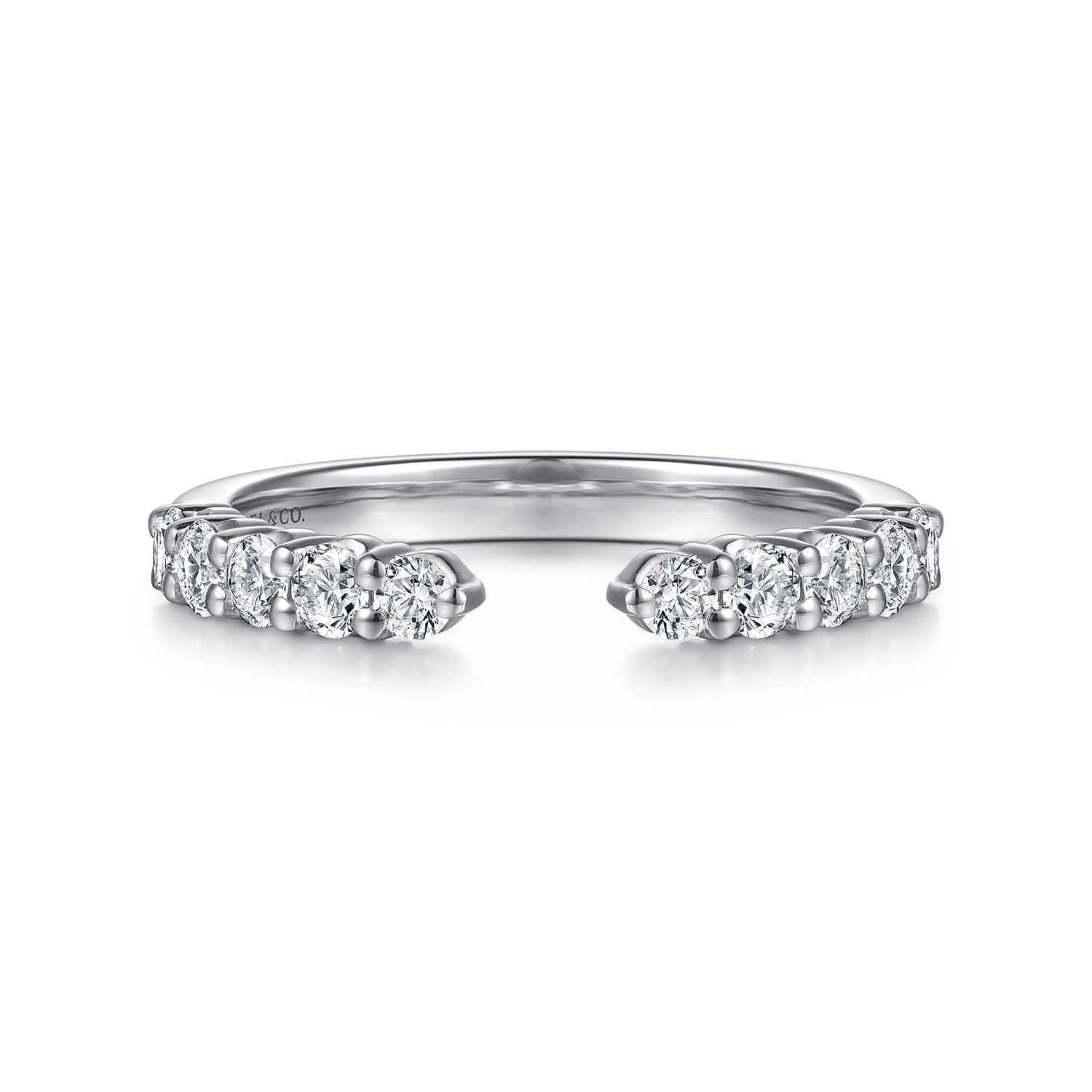 Open Ring Wedding Ring in 14k White Gold with Round Natural Diamond at Gabriel & Co. - Shot 1