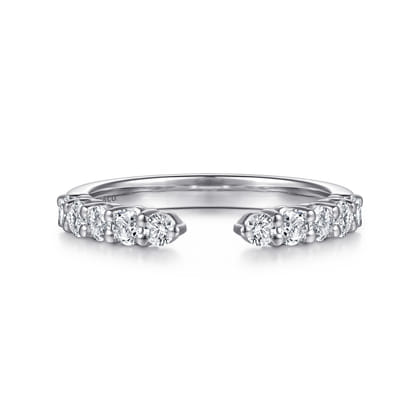 Prismé - 14K White Gold Prong Setting Open Diamond Anniversary Band
