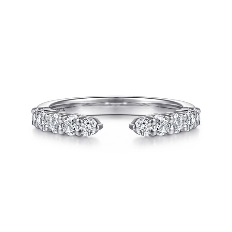 Open Ring Wedding Ring in 14k White Gold with Round Natural Diamond at Gabriel & Co. - Shot 1