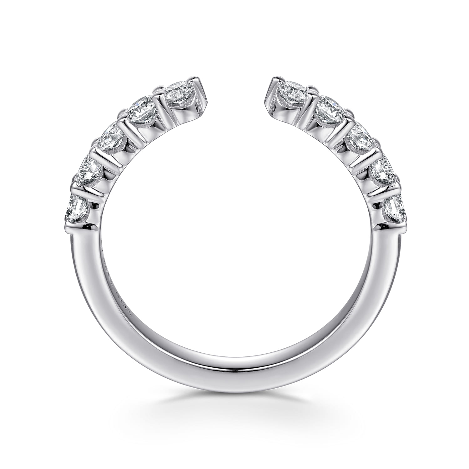 Open Ring Wedding Ring in 14k White Gold with Round Natural Diamond at Gabriel & Co. - Shot 2