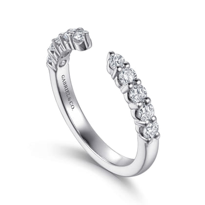Prismé - 14K White Gold Prong Setting Open Diamond Anniversary Band
