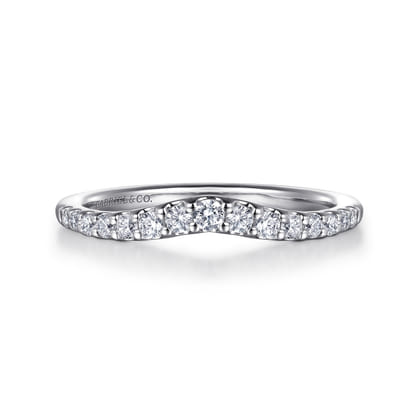 Prive - Curved-14K White Gold Diamond Anniversary Band