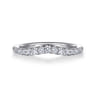 Curved Wedding Ring in 14k White Gold with Round  at Gabriel & Co.