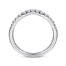 Curved Wedding Ring in 14k White Gold with Round  at Gabriel & Co.