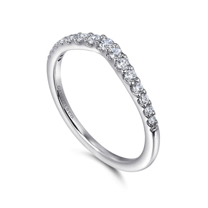Prive - Curved-14K White Gold Diamond Anniversary Band