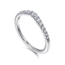Curved Wedding Ring in 14k White Gold with Round  at Gabriel & Co.