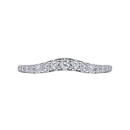 Prive - Curved-14K White Gold Diamond Anniversary Band