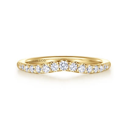 Prive - Curved-14K Yellow Gold Diamond Anniversary Band