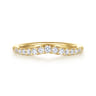 Curved Wedding Ring in 14k Yellow Gold with Round Natural Diamond at Gabriel & Co.