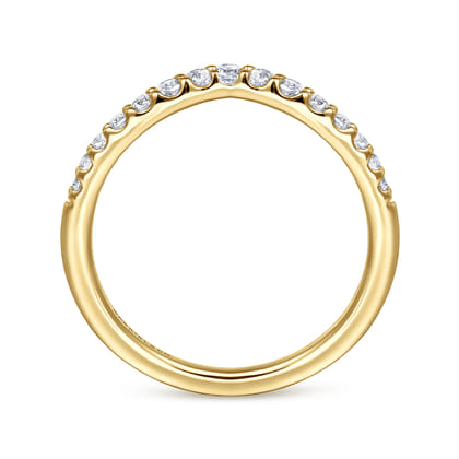 Prive - Curved-14K Yellow Gold Diamond Anniversary Band