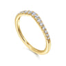 Curved Wedding Ring in 14k Yellow Gold with Round Natural Diamond at Gabriel & Co.