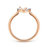Promise Ring - 14K Rose Gold Double Heart Diamond Promise Ring - 0.08 ct