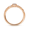 Promise Ring - 14K Rose Gold Floral Diamond Stackable Promise Ring - 0.1 ct