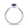 Promise Ring - 14K White Gold Amethyst Diamond Chevron Promise Ring - 0.04 ct