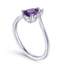 Promise Ring - 14K White Gold Amethyst Diamond Chevron Promise Ring - 0.04 ct