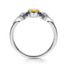 Promise Ring - 14K White Gold Citrine and Diamond Promise Ring - 0.05 ct