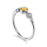 Promise Ring - 14K White Gold Citrine and Diamond Promise Ring - 0.05 ct