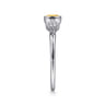 Promise Ring - 14K White Gold Citrine and Diamond Promise Ring - 0.05 ct