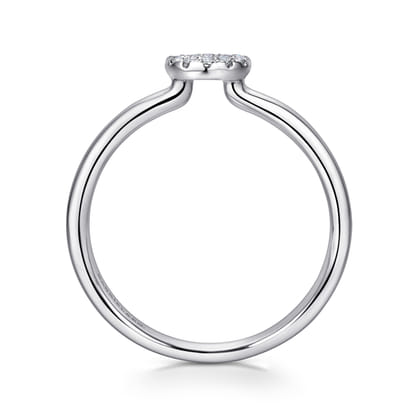 Promise Ring - 14K White Gold Classic Round Diamond Pave Promise Ring