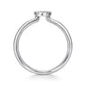 Promise Ring - 14K White Gold Classic Round Diamond Pave Promise Ring - 0.1 ct